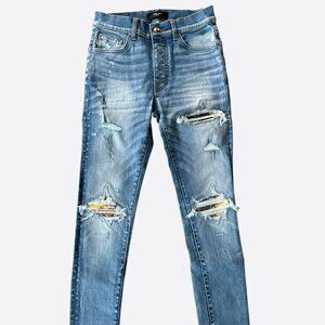 Amiri Indigo Aloha Patch MX1 Jeans